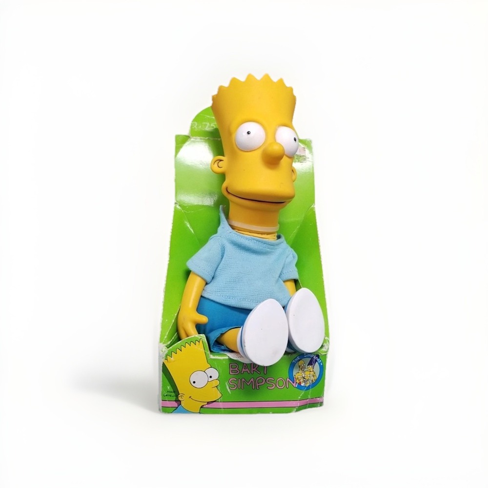 NIB! Vtg 1990 Dan Dee Bart Simpson Vinyl Plush Doll‎ Original Box The Simpsons